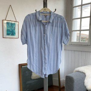 aerie light blue, button down, lounge shirt